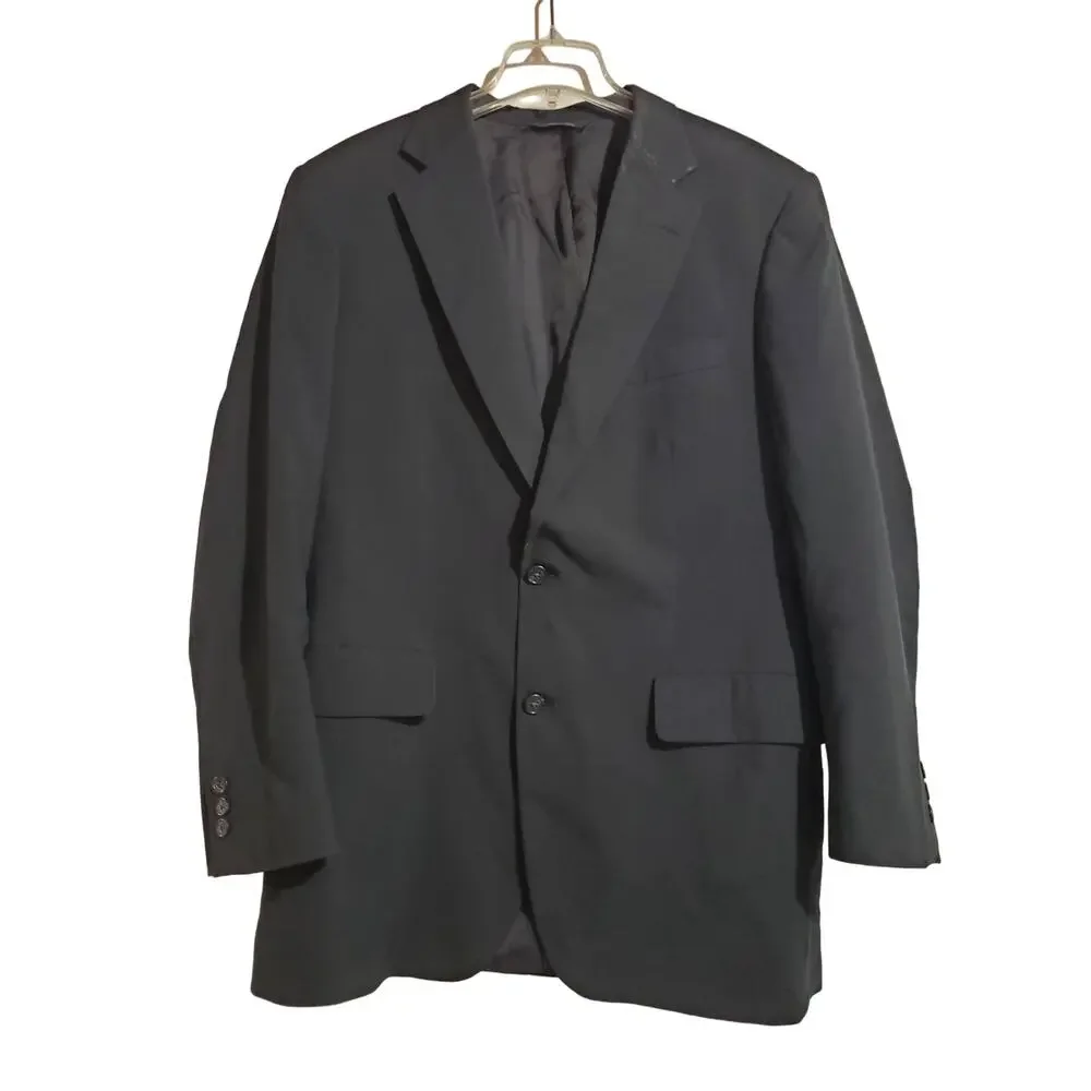 Brooks Brothers Brooksease Vtg 100% Wool Blue 2 Button Suit Jacket Mens Size 43